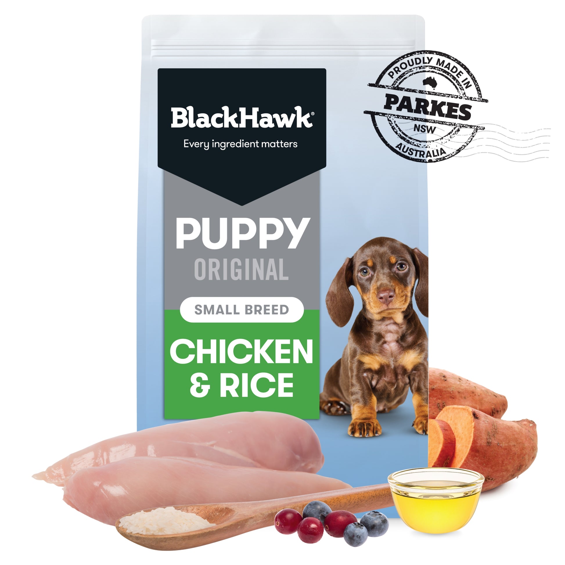 Black Hawk Small Breed Puppy Food: Australian Chicken & Rice for Healthy Growth