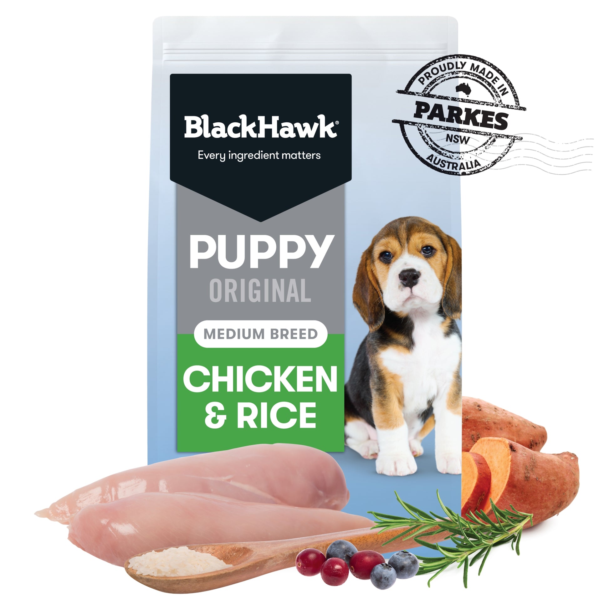 Black Hawk Puppy Medium Breed Chicken & Rice Dry Dog Food for Optimal Growth
