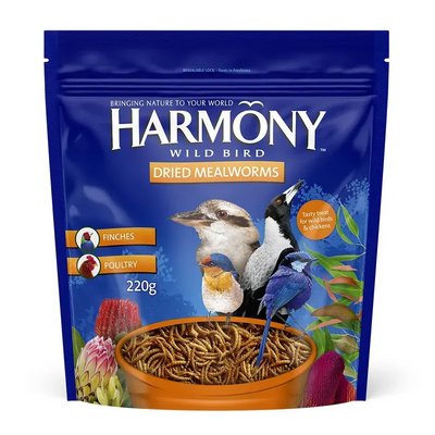 Harmony Mealworms 220G 3Pk (Om3) 