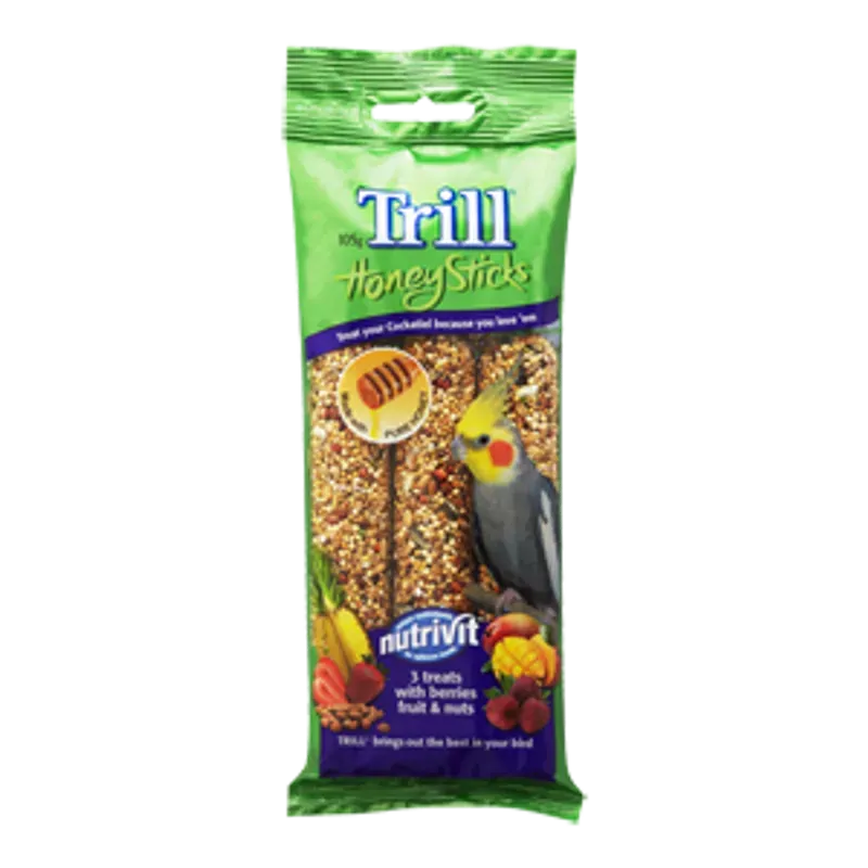 Trill Honeysticks For Cockatiels 105G 8Pk (Om8) Trill
