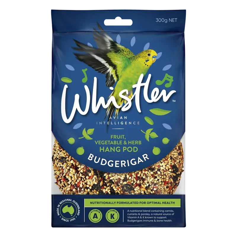 Whistler Budgie Pod Fruit Veg Herb Superfoods 300G 8Pk (Om8) Whistler