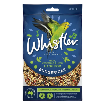 Whistler Budgie Pod Fruit Veg Herb Superfoods 300G 8Pk (Om8) Whistler