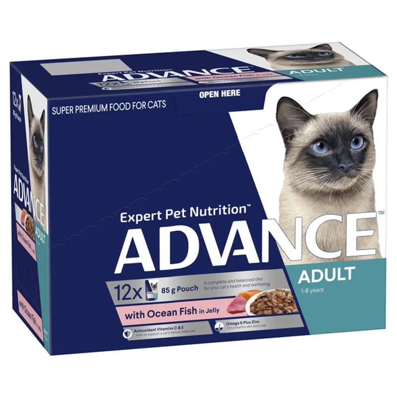 Advance Cat Wet O/Fish Jelly Svms 85G 12Pk (Om12) Advance