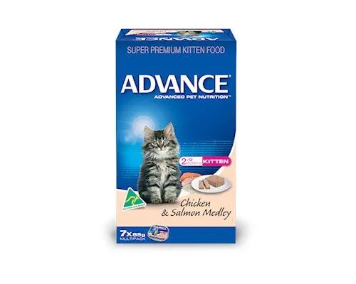 Advance Cat Kitten Chicken And Salmon Med 85G 7Pack Advance