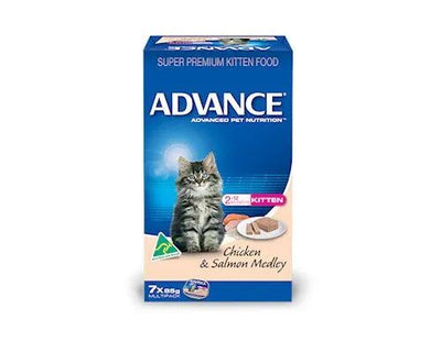 Advance Cat Kitten Chicken And Salmon Med 85G 7Pack Advance