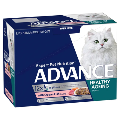 Advance Cat Wet Mature Fish Jelly Svms 85G 12Pk (Om12) Advance
