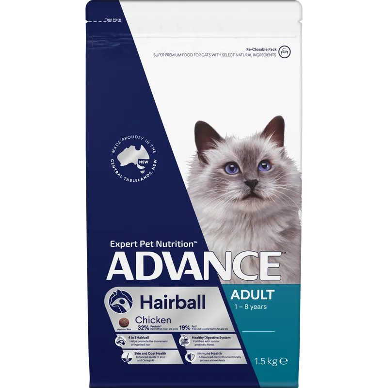 Advance Cat Adult Hairball Chicken 1.5Kg Advance