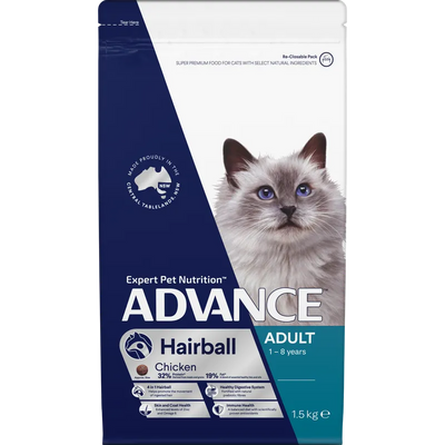 Advance Cat Adult Hairball Chicken 1.5Kg Advance