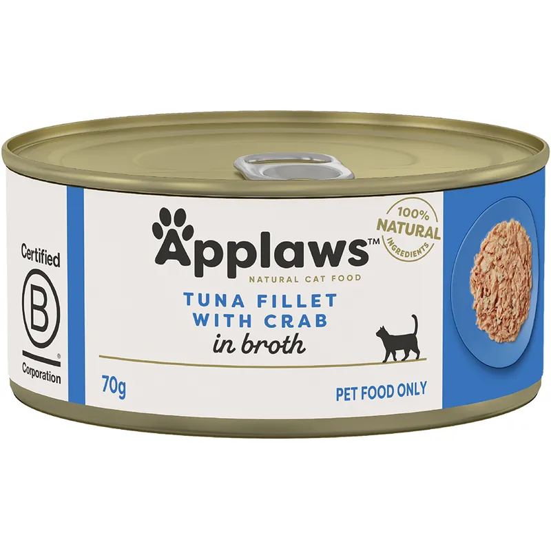 Applaws Cat Tuna Fillet Crab In Broth 70G 24Pk(Om24) Applaws