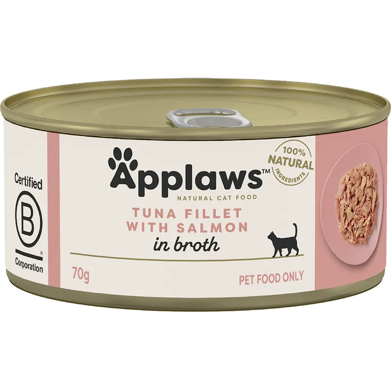 Applaws Cat Tuna Fillet Salmon In Broth 70G 24Pk(Om24) Applaws