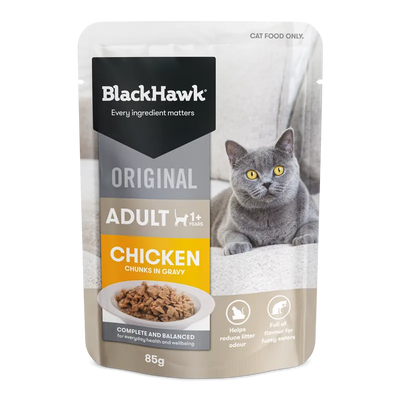 Black Hawk Cat Chicken In Gravy 85G 12Pack Black Hawk