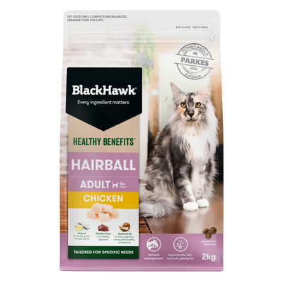 Black Hawk Cat Healthy Benefits Hairball Chkn 2Kg Black Hawk