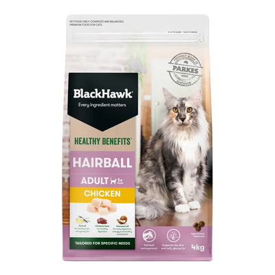 Black Hawk Cat Healthy Benefits Hairball Chkn 4Kg Black Hawk