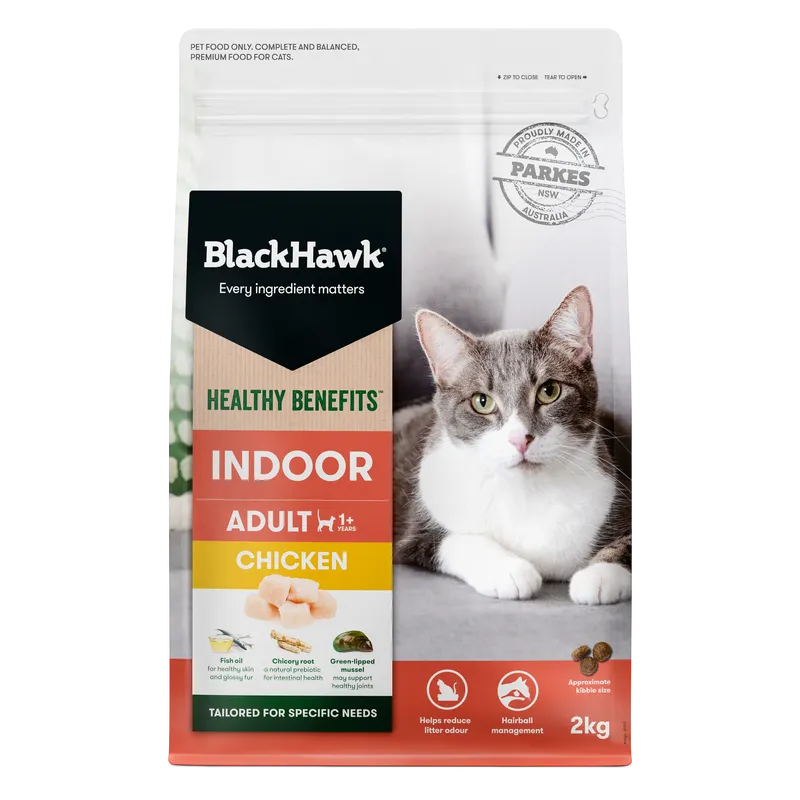 Black Hawk Cat Healthy Benefits Indoor Chkn 2Kg Black Hawk