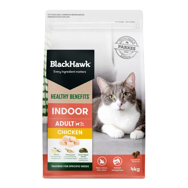 Black Hawk Cat Healthy Benefits Indoor Chkn 4Kg Black Hawk