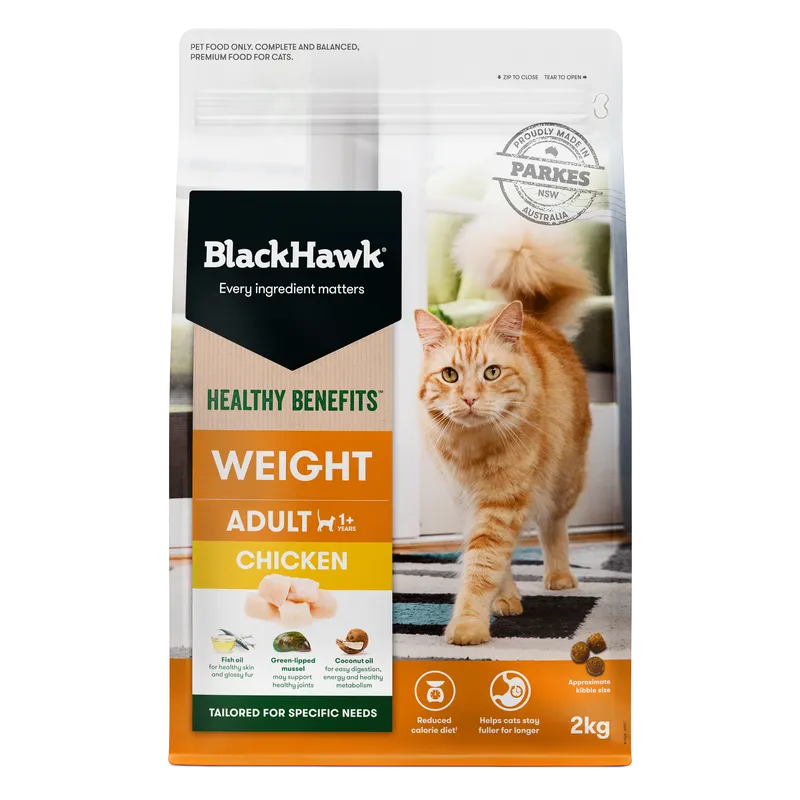 Black Hawk Cat Healthy Benefits W/Management Chkn 2Kg Black Hawk