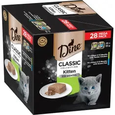 Dine Classic Kitten Chkn & Ocean Fish 28Pk Dine