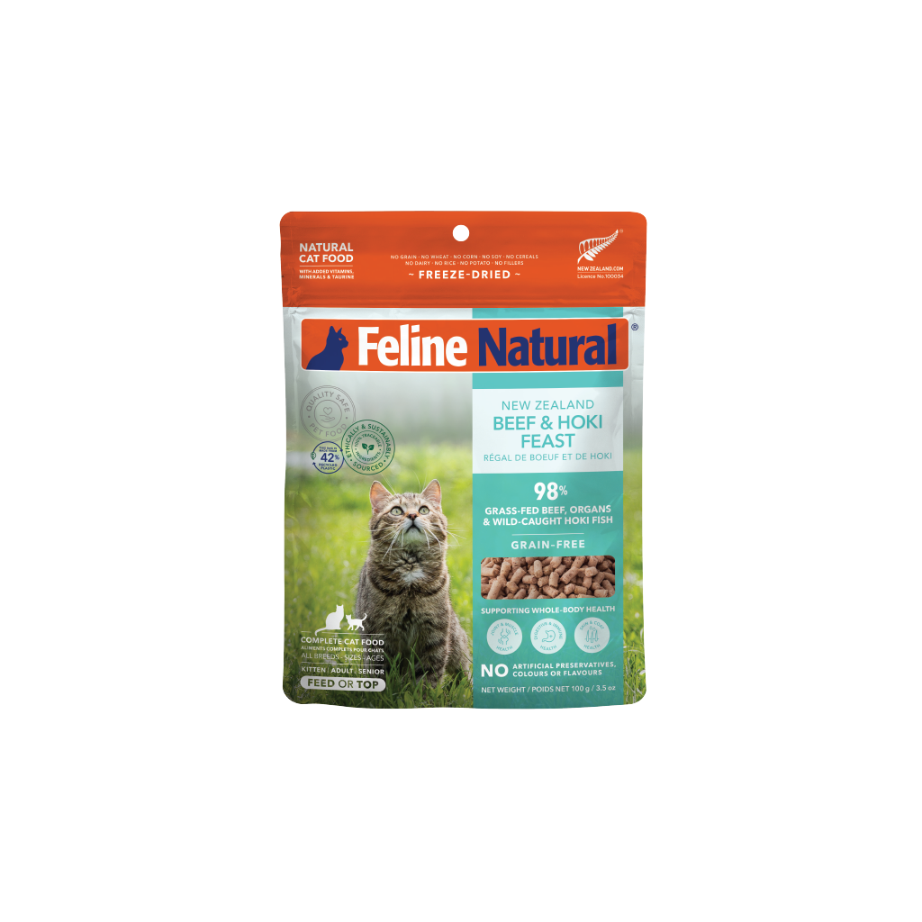 Feline Natural Grain-Free Fd Nz Beef & Hoki Feast 100G 