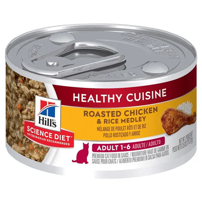 Hills Cat Adult Hlth Cuisn Chkn Rice Med 79G 24Pk(Om24) 
