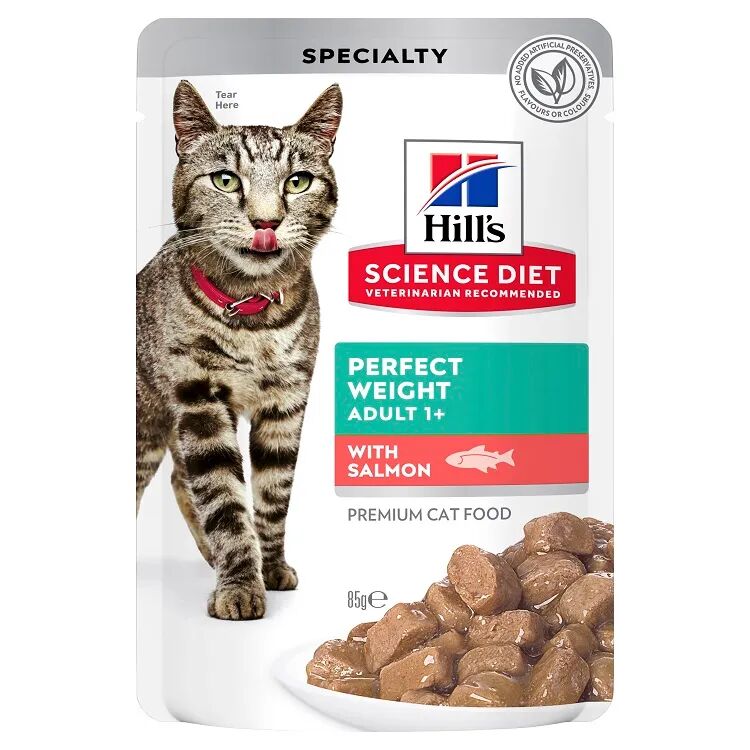 Hills Cat Adult Perfect Weight Pouches Salmon 85G 12Pack 