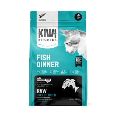 Kiwi Kitchens Freeze Dried Fish Cat Dinner 285G Kiwi Kitchens