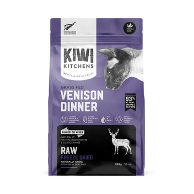 Kiwi Kitchens Freeze Dried Venison Cat Dinner 285G Kiwi Kitchens