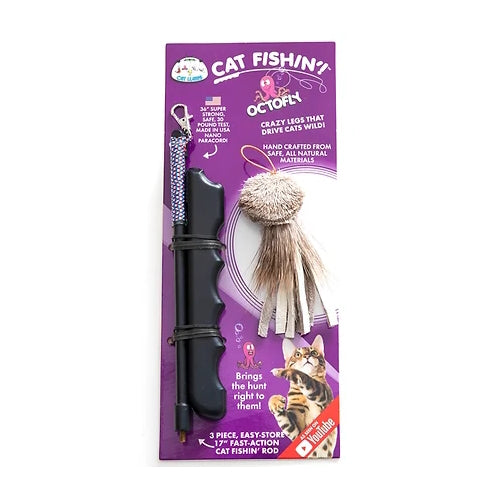 Cat Lures Cat Fishin' Rod Teaser Cat Toy - Octofly Cat Lures