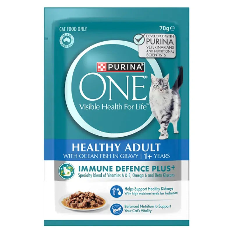 Purina One Cat Adult Ocean Fish Pouch 70G 12Pack  