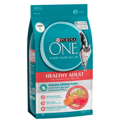 Purina One Cat Adult Dry Healthy Salmon & Tuna 1.5Kg 