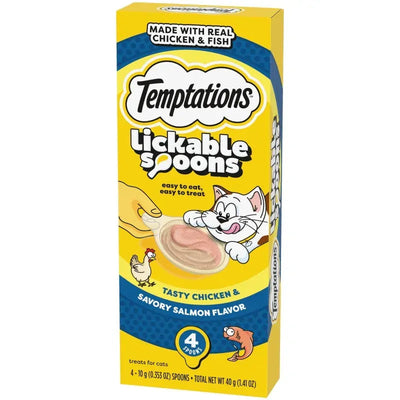 Temptations Creamy Spoons Chicken & Svry Salmon 4X10G Temptation