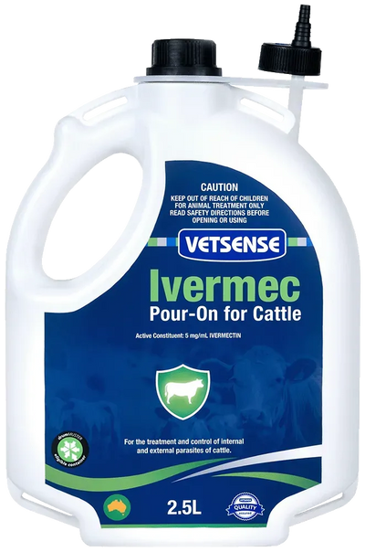 Vetsense Ivermec  Pour-On For Cattle 2.5L 