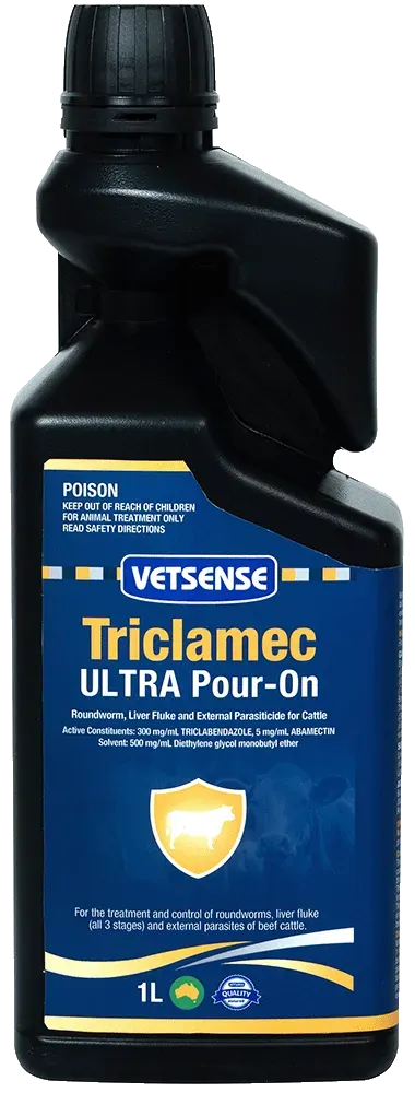 Vetsense Triclamec Ultra Pour-On 1L For Cattle 