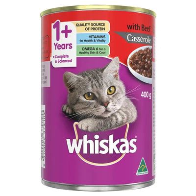 Whiskas Wet Beef Casserole 400G 24Pk (Om24) Whiskas