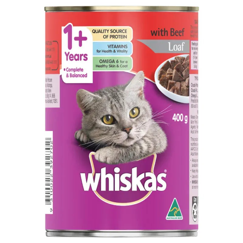 Whiskas Wet Beef Loaf 400G 24Pk (Om24) Whiskas