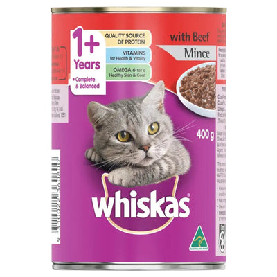 Whiskas Wet Beef Mince 400G 24Pk (Om24) Whiskas