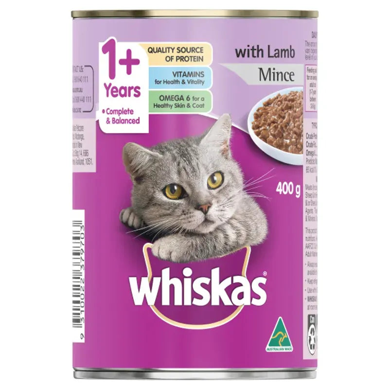 Whiskas Wet Lamb Mince 400G 24Pk (Om24) Whiskas