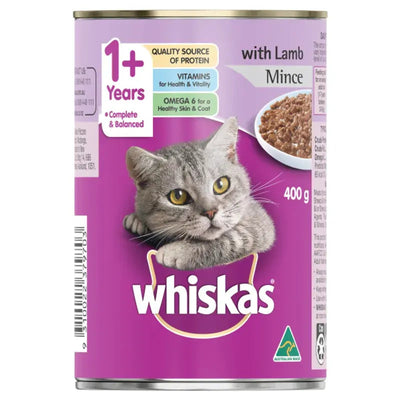 Whiskas Wet Lamb Mince 400G 24Pk (Om24) Whiskas