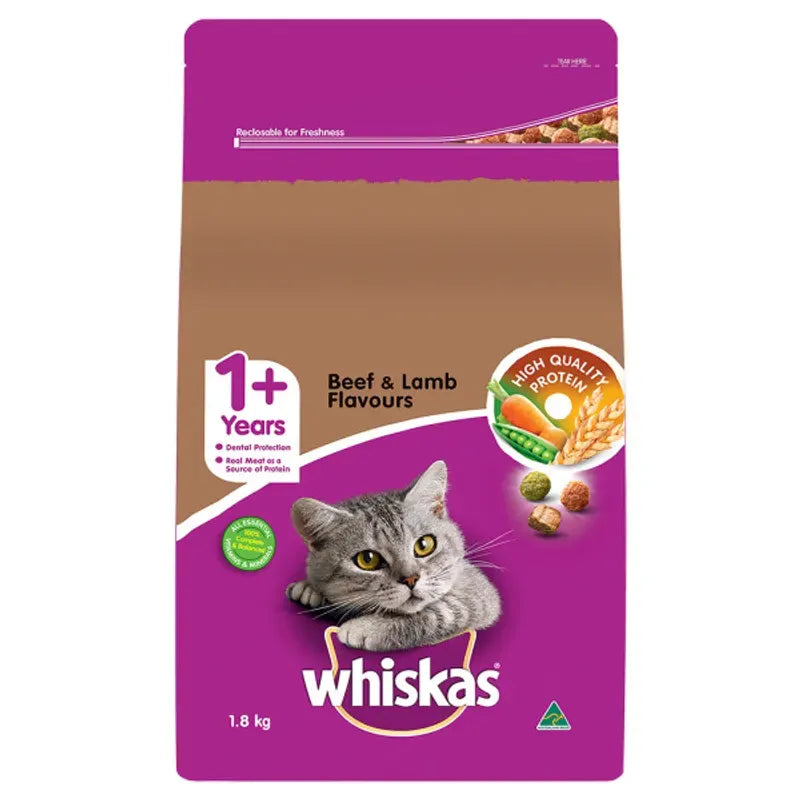 Whiskas Dry Adult Beef And Lamb 1.8Kg Whiskas