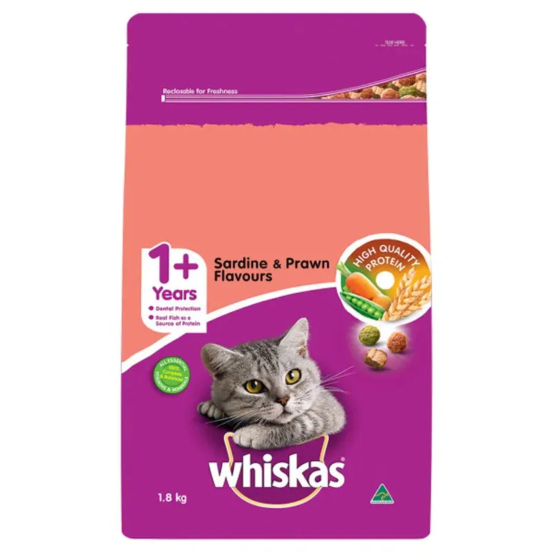 Whiskas Dry Adult Sardine And Prawn 1.8Kg Whiskas