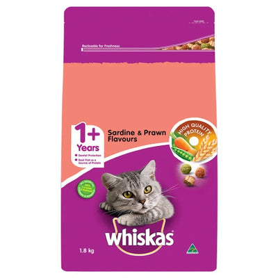 Whiskas Dry Adult Sardine And Prawn 1.8Kg Whiskas