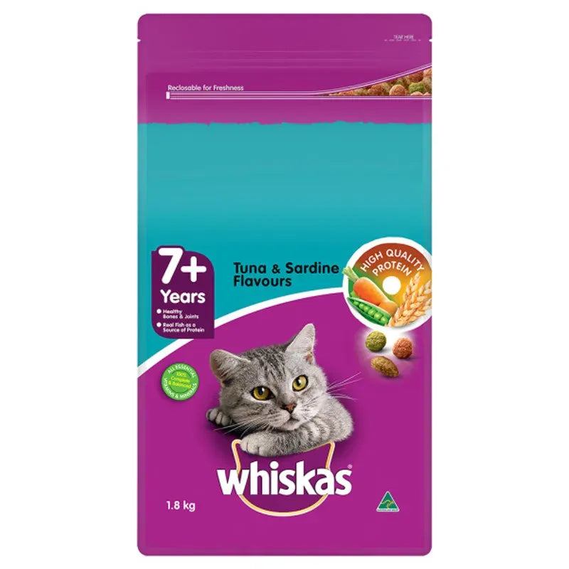 Whiskas Dry 7+ Tuna And Sardine 1.8Kg Whiskas