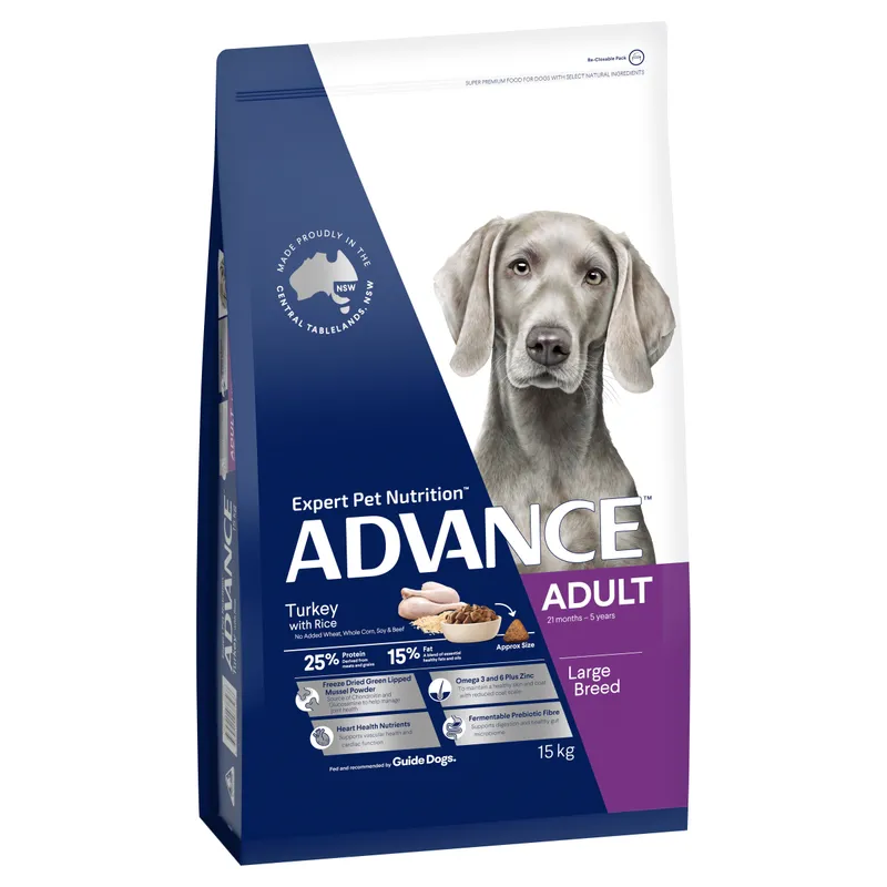 Advance Dog Adult Large Breed Turkey Rice 15Kg Advance