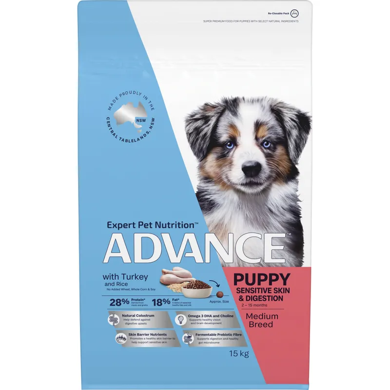 Advance Puppy Medium Breed With Turkey & Rice 15Kg Advance