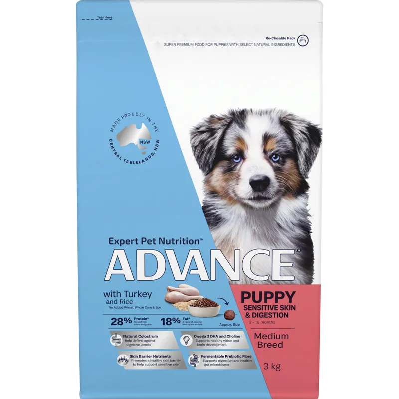 Advance Puppy Medium Breed With Turkey & Rice 3Kg Advance