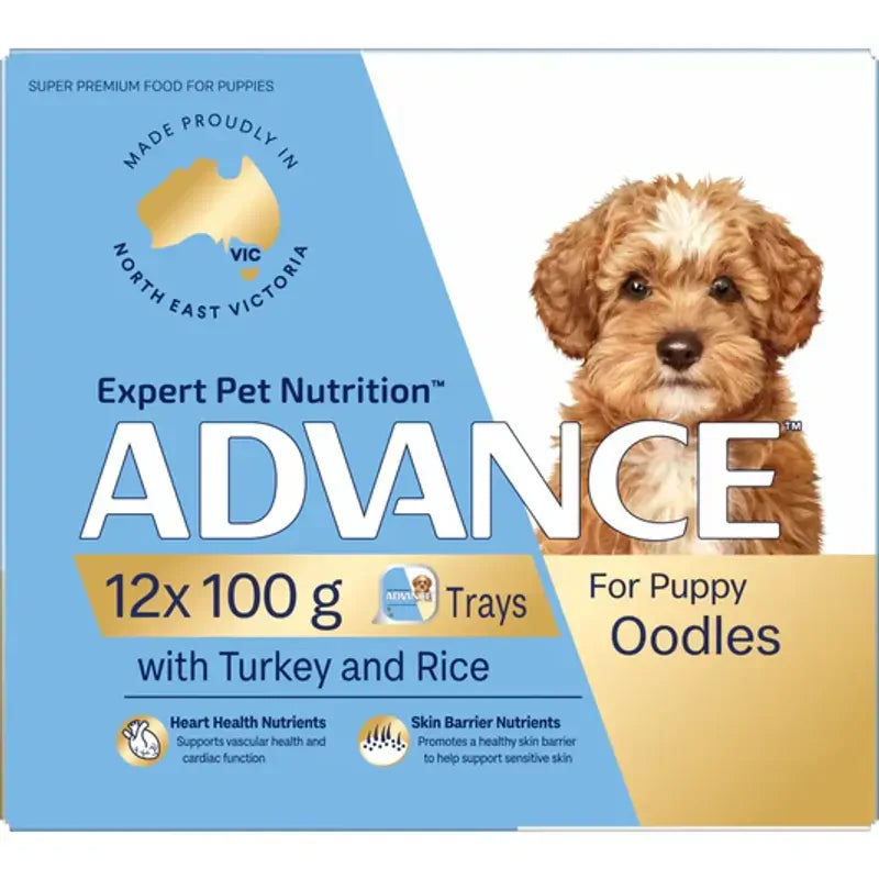 Advance Puppy Oodles Dog Wet Food Turkey Tray 100G 12Pk (Om 