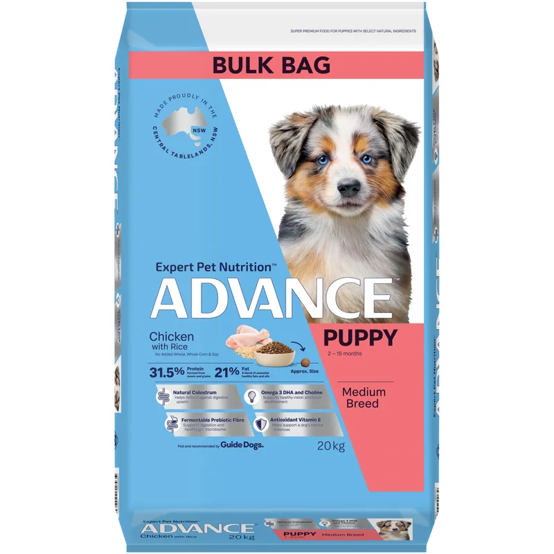 Advance Dog Puppy Medium Brd Chic With Rice 20Kg Advance