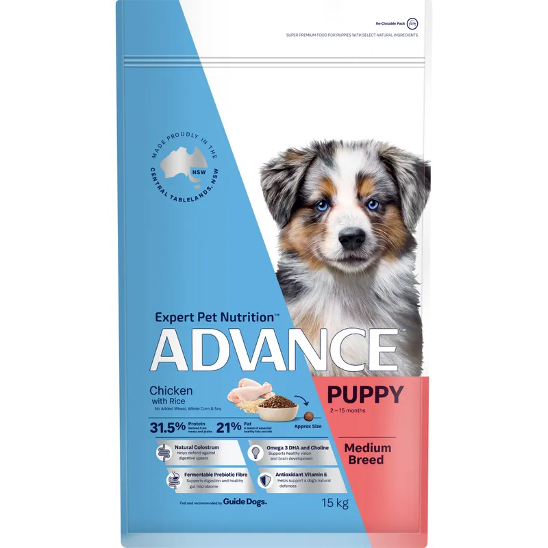 Advance Dog Puppy Plus Growth Med Breed Chicken 15Kg Advance