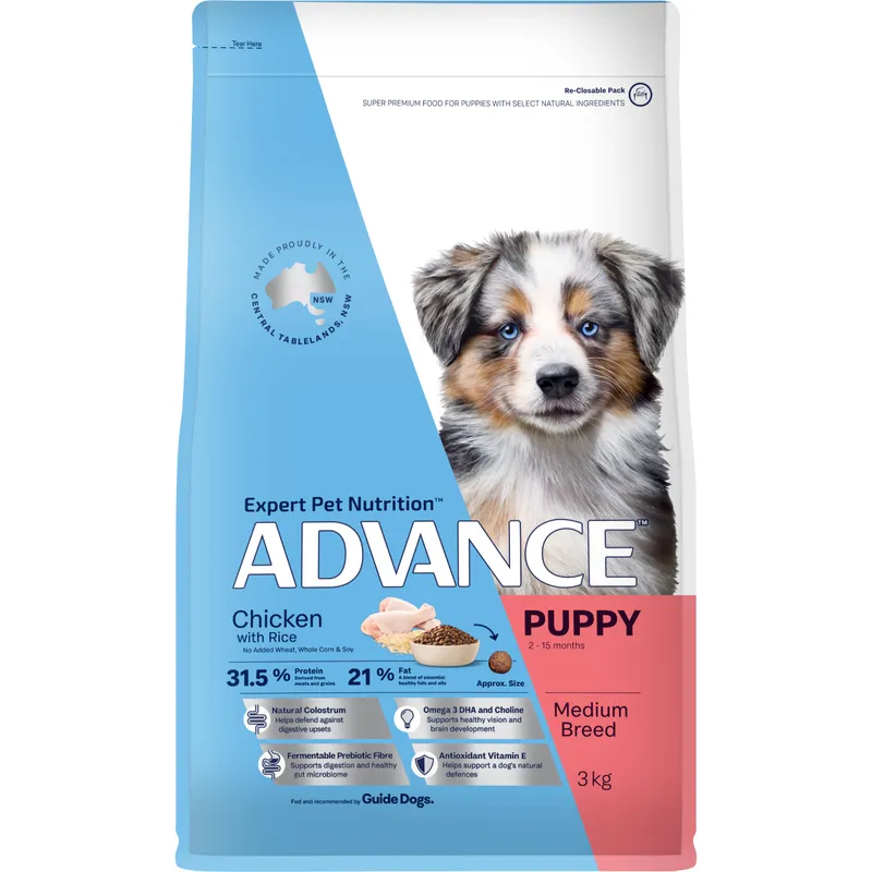 Advance Dog Puppy Medium Breed Chicken Rice 3Kg Advance