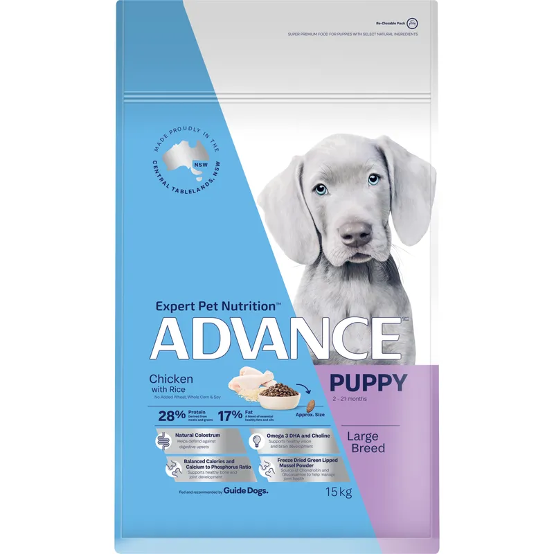 Advance Dog Puppy Large Breed Chicken Rice 15Kg Advance