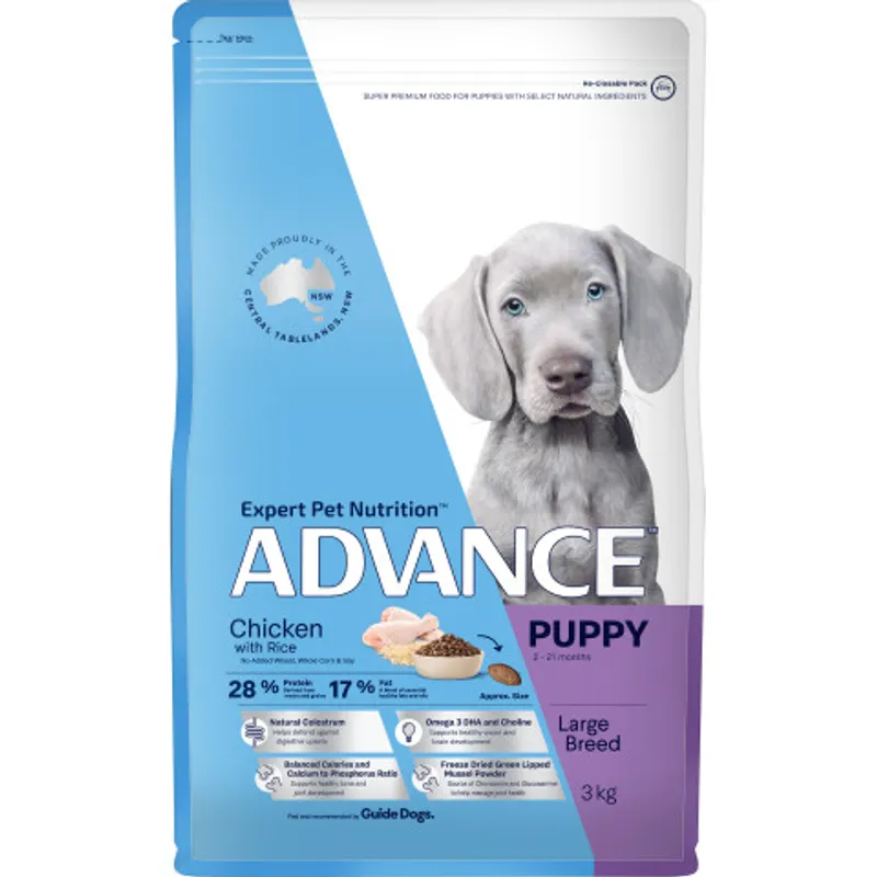 Advance Dog Puppy Plus Growth Lrg Breed Chick 3Kg Advance